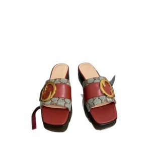 2025 Designer Women's Breathable Autumn Winter Summer Square Toe Letter Printing <b>Platform</b> <b>Wedge</b> <b>Sandals</b> - Product Image 6