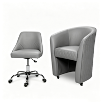 Ensemble de mobilier pour salon de manucure, comprenant une chaise pour client et un tabouret pour technicien avec roulettes