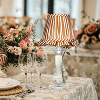 Lampe de table en cristal rechargeable 2700K, design artistique, verre transparent, IP54, lampe décorative pour mariage en extérieur, porte-bougie