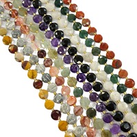 Perles plates hexagrammes à facettes de 10 mm, perles semi-précieuses en forme de pièce de monnaie, perles plates en forme de disque, perles de pierres précieuses micro-taillées éblouissantes