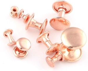 Rivets à double capuchon en or rose, boutons métalliques ronds, rivets rapides, clous pour sacs à main, chaussures, ceintures, artisanat du cuir, kit de bricolage - Product Image 5
