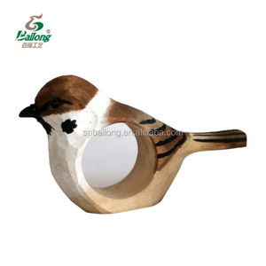 Talla de madera Decoración rústica Artesanía Juegos de regalo hechos a mano Servilletero de madera decorativo en forma de pájaro - Product Image 4