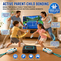 T96 Mini 4K Konsol Game TV Sensor Gerak Nirkabel 2.4GHz Dual Somatosensory Gamepad Multi Pemain Plug and Play Pesta Keluarga