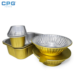Food Grade Custom Gold Aluminum <b>Foil</b> Containers Private Label Takeaway Retail Packaging Aluminium <b>Foil</b> Tray - Product Image 1