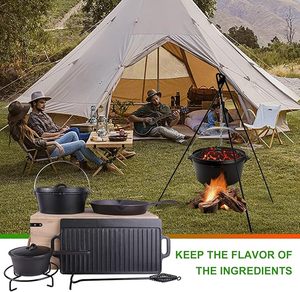 Geling khéo léo sản xuất gang osfe cảm ứng nồi đồ nấu nướng nhà bếp thiết lập thời trang màu đen nấu ăn thiết bị Chảo thiết lập - Product Image 6