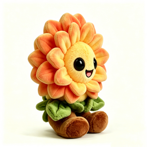 Peluche de girasol personalizable, adorable peluche de girasol, peluche de personaje floral, peluche de girasol naranja - Product Image 3