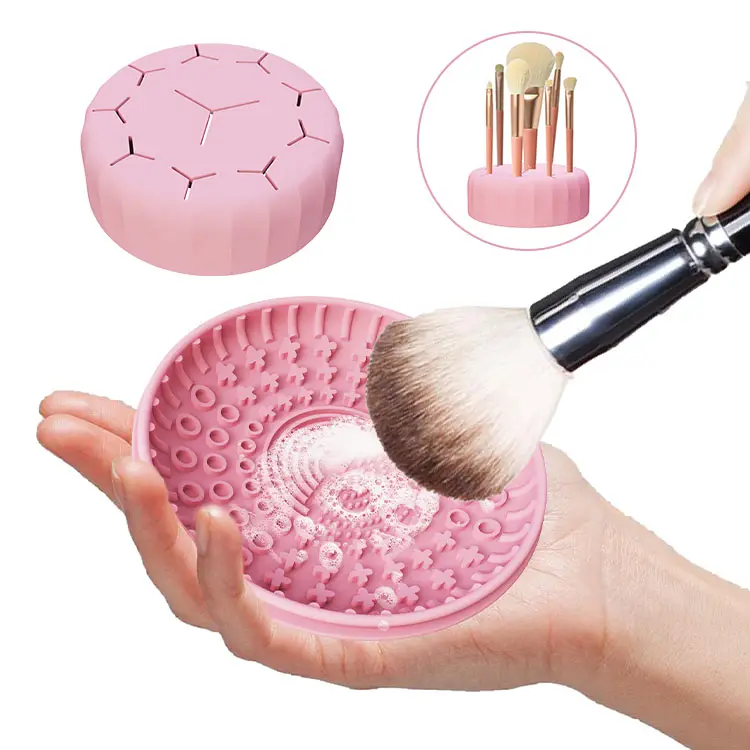 New design Beauty Cleaning Tools Silicone Makeup Brush Cleaning Bowl Cosmetic Brush Cleaner Pad