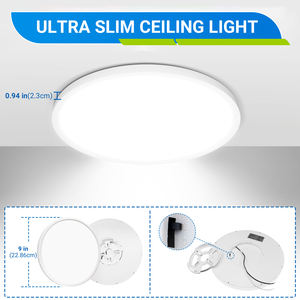 Luz de Techo con Sensor de Movimiento LED IP44 de 9 Pulgadas para Interiores Lámpara de Perfil Bajo con Sensor para Clóset Sótano Garaje Despensa - Product Image 5