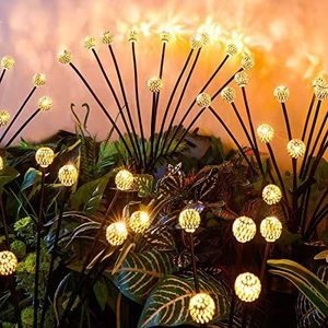 Lampe solaire LED 8 têtes en forme de champignon à piquet, détection automatique crépuscule-aube, effet balayage par <span class=keywords><strong>le</strong></span> <span class=keywords><strong>vent</strong></span>, étanche IP65, pour décoration extérieure de <span class=keywords><strong>jardin</strong></span> et allées - Product Image 3