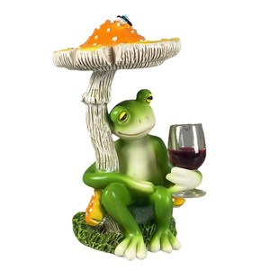 Figurine en résine grenouille et champignon, champignon rouge et jaune, décoration de jardin et de maison, ornement artistique de bureau - Product Image 5