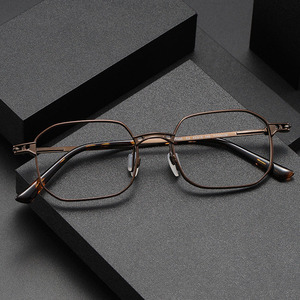 Monture de lunettes en titane vintage <span class=keywords><strong>optique</strong></span> à la mode, forme régulière, impression tendance, <span class=keywords><strong>lunette</strong></span> anti-lumière bleue unisexe - Product Image 5