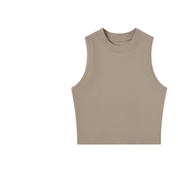 Débardeur court personnalisé pour femme, taille haute, coupe ajustée, élastique, sans manches, tricoté, doux, respirant, écologique, en Spandex/Coton