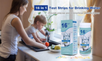 Kit de test de l'eau potable 100 bandelettes 16-en-1 - Utilisation domestique Eau du robinet/de puits (Plomb Chlore) OEM 99,9% de précision Certifié CE ISO 13485