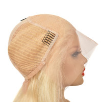 Perruques brésiliennes blondes 613 de 12 à 28 pouces, grade 10A, vierges, naturelles, avec frontal 13*6 en dentelle, densité 180%, pour femmes noires