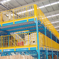 Plateforme de mezzanine d'entrepôt robuste en structure d'acier Q235B personnalisée, escalier, garde-corps de sécurité, capacité de charge de 500 kg/m²