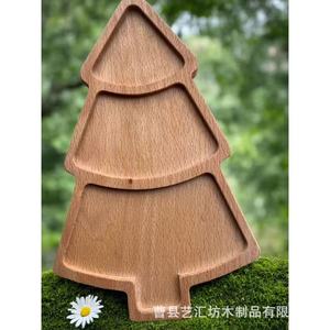 Bandeja de Madera con Diseño de Árbol de Navidad, Plato Decorativo con Separadores para Servir, para Hogar, Oficina o Comedor - Product Image 2