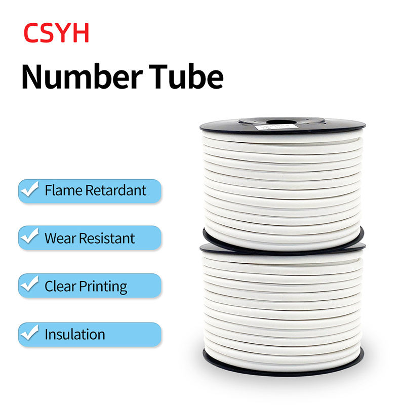CSYH YH-HST008 White PVC Wire Marking Sleeve Tubing 10mm Soft Cable ...