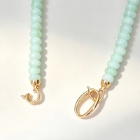 Collier ras du cou minimaliste en perles d'abaque 5*8mm en pierres précieuses naturelles avec fermoir doré, bijou d'été en cristal de guérison, cadeau 17,5''