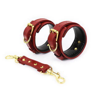 커플 유혹 대안 섹스 생활 성인 섹스 토이 새로운 침대 속박 가죽 수갑과 발 수갑 - Product Image 1