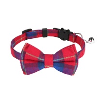 Lot de 16 colliers à carreaux pour chat avec nœud papillon, boucle de sécurité détachable, clochette et réglables pour chatons et chiots - Vente en gros