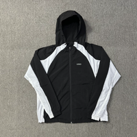 Ensemble de survêtement streetwear personnalisé pour homme en nylon réfléchissant 3M avec veste décontractée brodée zippée style oversize
