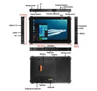 Tablette robuste de 10,1 pouces, Intel Celeron N5100 Quad Core, Windows 1000 nits, IP65 6000 mAh, RAM 8 Go ROM 256 Go