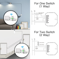 Module d'interrupteur intelligent MoesGo Mini DIY WiFi et RF433 pour interrupteurs à bascule et à bouton-poussoir, 1 voie, 1/2 voie, association multi-contrôle