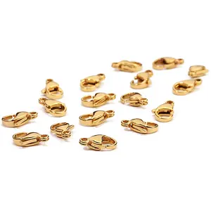 316L Stainless Steel Lobster Claw Clasp DIY Bracelet Necklace Jewelry Findings Gold Plated Lobster Clasps for DIY jewelry Making