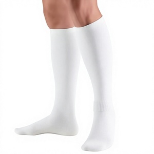 <b>White</b> <b>Knee</b> <b>High</b> <b>Socks</b> for Adults Soccer Football Breathable Knitted Solid Color Regular Style Wholesale rate - Product Image 1