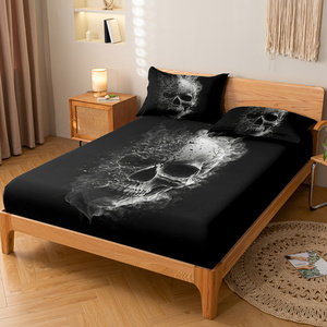 Wholesale Eco-Friendly Knitted 3Pcs Soft Microfiber Polyester <strong>Fitted</strong> <strong>Sheet</strong> Set with American Style Duvet Cover Bedding - Product Image 5