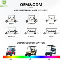 Beemotor Nouveau Design Luxe Chariot de Golf Électrique 72V Lithium 4 Places, Moteur Électrique Voiturette de Club Luxe Buggy Tout-Terrain