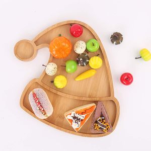 <span class=keywords><strong>Plateau</strong></span> de service en bambou naturel en forme de chapeau de Père Noël de Noël personnalisé pour restaurant et maison - Product Image 1
