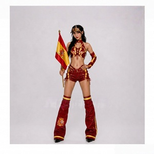 Costume da Performance in Pelle Patchwork Design-sense Football Baby Gogo, Maglie da Donna per Spettacoli Ds <span class=keywords><strong>Bar</strong></span>, Maglie Brasiliane e Argentines per Palcoscenico - Product Image 4