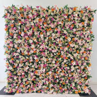 Panneau mural en tissu de fleurs artificielles bordeaux pour toile de fond de mariage, fête, château français, jardin, événement, photographie, décoration