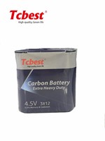 3R12 4.5V 150mins batteries carbone-Zinc super résistantes pour lumières de vélo/torches/horloges numériques