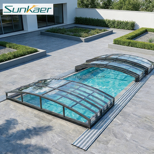Sunkaer Garantie 10 ans Anti-rouille/UV/pluie/neige Couverture de <span class=keywords><strong>piscine</strong></span> Couverture de <span class=keywords><strong>piscine</strong></span> automatique rétractable - Product Image 4