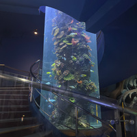 Vente chaude, aquarium cylindrique en acrylique sur mesure pour plafond d'escalier circulaire