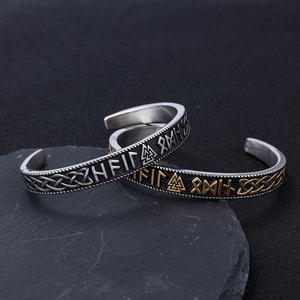 Open Nordic Viking Rune Valknut Stainless Steel Bracelet <b>Pagan</b> Amulet and Friend Mantra Fashion Celtic Bangle Cuff <b>Jewelry</b> - Product Image 2