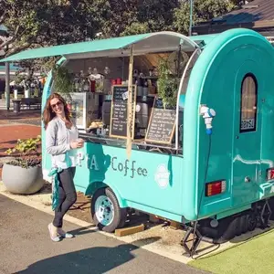 Kiosque de chariot de voyage en plein air, remorque de vente alimentaire de <span class=keywords><strong>mini</strong></span>-magasin de bar - Product Image 1