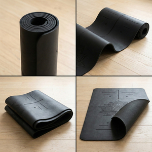 Tapis de <span class=keywords><strong>yoga</strong></span> d'entraînement 6mm/8mm avec lignes d'alignement corporel gravées au laser, surface antidérapante en PU, aide pédagogique pour débutants et yoghis avancés - Product Image 3
