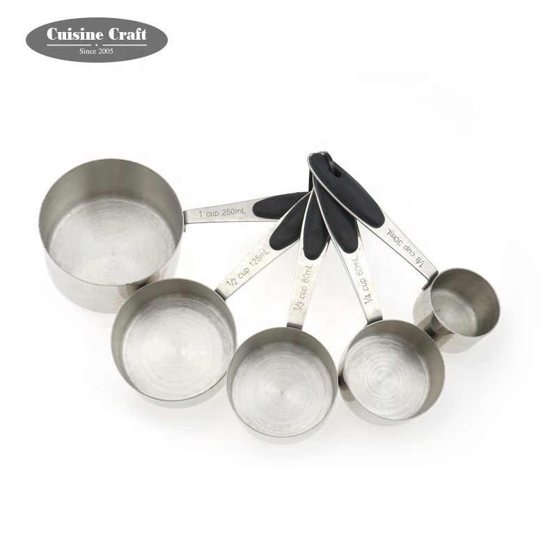 Горячая Распродажа кухонный гаджет Премиум Мягкая ручка из нержавеющей стали мерные чашки набор ложек
