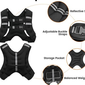 Gilet lesté confortable en néoprène robuste avec épaulettes rembourrées, rempli de sable de fer, pour la course à pied, le fitness et l'entraînement de force - Product Image 2