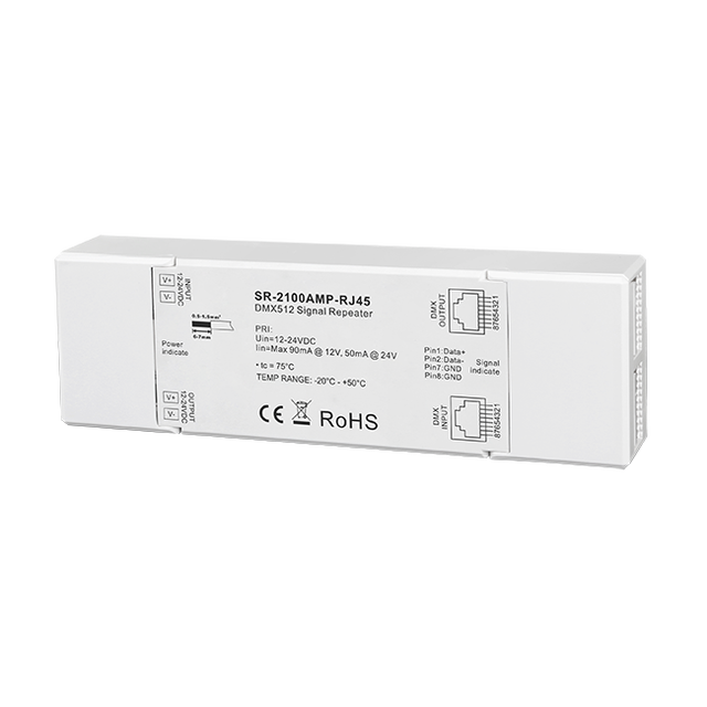 DMX512 Signal Amplifier/Repeater with RJ45 Terminal Expand DMX signal
