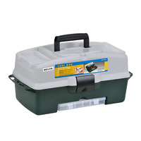 Boîte à outils de pêche en plastique Meijia MJ-2076 à 3 niveaux 530x270x245mm pour le rangement d'outils en extérieur