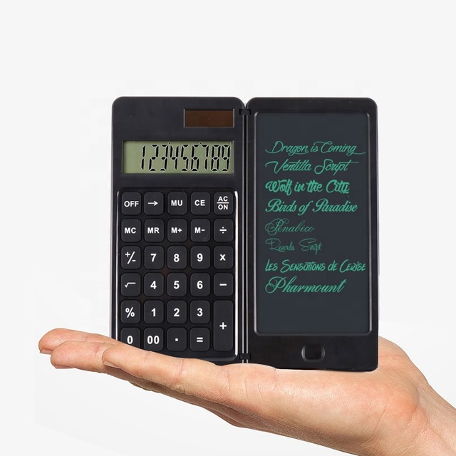 Factory Direct Sales Hot Sale Portable Folding Solar Calculator Large Screen Writing Tablet Durable Smart Office Calculator