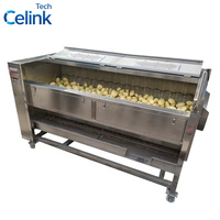 Hoogcapaciteits aardappel schilmachine met borstelrollen, lage verliezen, automatische was- en schilmachine voor aardappelchipsfabrieken
