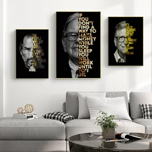 Modernes Porträt Steve Jobs Wand kunst personal isierte Poster Motivation Inspiration Leinwand drucke Malerei für Haupt dekoration