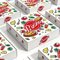 Boîte à pizza en carton ondulé rigide de qualité alimentaire, avec logo imprimé, motif personnalisé, revêtement UV, imperméable, taille personnalisable, design personnalisé
