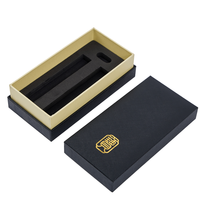 Boîte cadeau de luxe de haute qualité avec couvercle et base, emballage en papier noir, boîte en carton avec logo personnalisé
