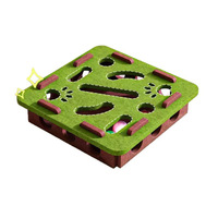 Vente en gros de feutre carré vert Amuse chats boîte jouets interaction auto-soulageant ennui durable planche à gratter jouets pour animaux de compagnie